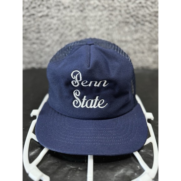Vintage Penn‎ State 1980's Trucker Hat Snapback Navy